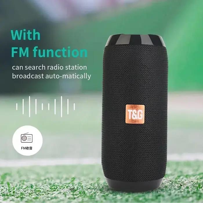 Haut-parleur portable T&G avec Bluetooth 5.0, mode son surround 3D, radio FM, résistance à l'eau, idéal pour la maison et les activités en plein air