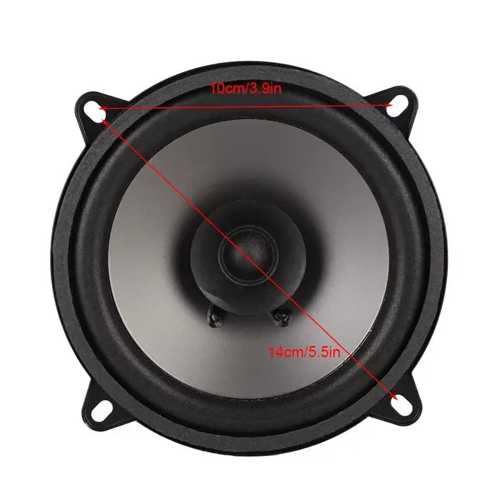 Haut-parleur coaxial Qiilu 5 pouces puissant pour système audio automobile noir résistant à la chaleur et à l'usure pour usage quotidien et voyage