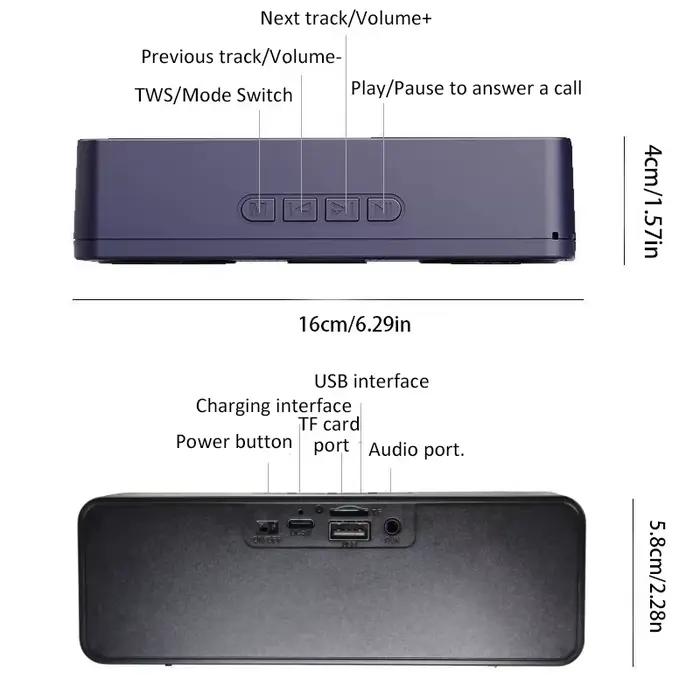 Mini haut-parleur intelligent sans fil Bluetooth pour téléphone portable ordinateur radio usage familial et occasions spéciales