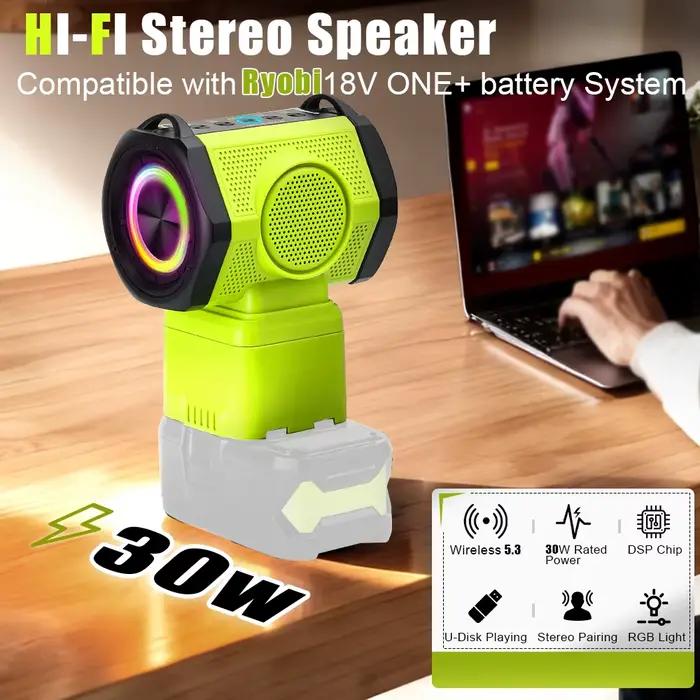 Haut-parleur Bluetooth pour batterie Ryobi 18V ONE+