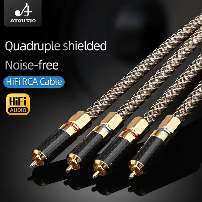 Câble audio HiFi RCA plaqué argent ODavid haute pureté