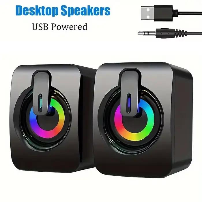 Haut-parleur Portable Bluetooth Compatible Bureau Portable Boîte de Son Avec Connexion Filaire USB Pour Ordinateur Tablette Smartphone Occasions Spéciales