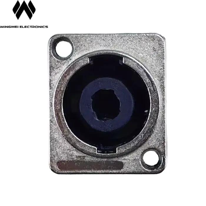 Connecteur femelle carré 4 broches en métal argenté pour câble de haut-parleur de scène (lot de 8)