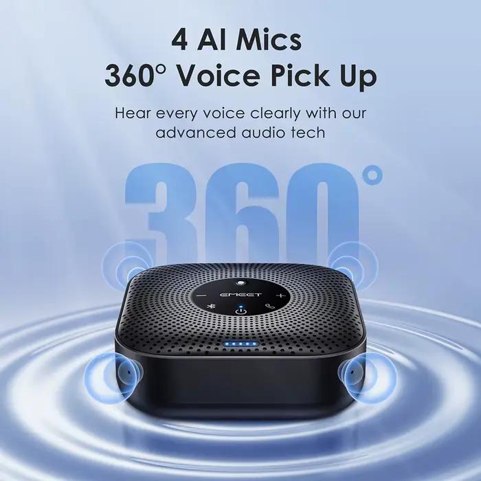 Haut-parleur de conférence sans fil EMEET 360 ° Microphone