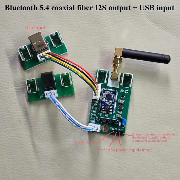 Carte de réception Bluetooth 5.3 Nvarcher avec Qualcomm QCC5171 pour audiophiles haut de gamme connectivité sans fil qualité audio haute qualité LDAC 96kHz sortie coaxiale I2S interface USB