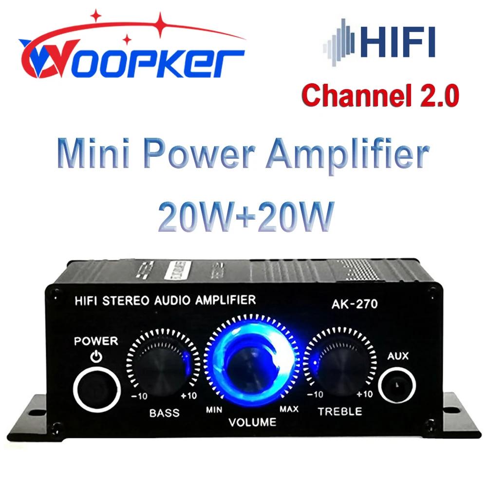 Woopker amplificateur de son AK270 20W × 2 Mini amplificateur Audio numérique Hifi 12V 3A canal 2.0