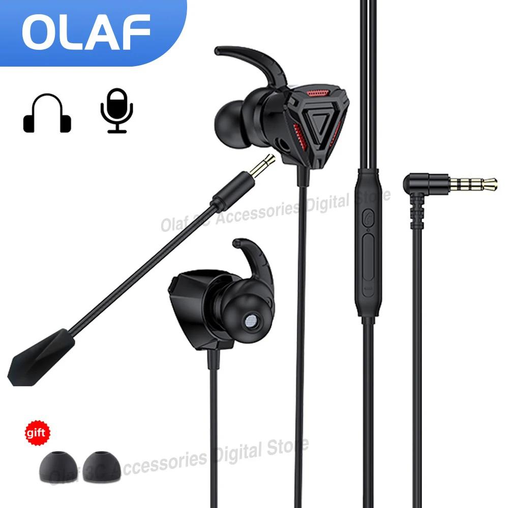 OLAF 3.5mm casque filaire casque de jeu basse stéréo Gamer écouteurs antibruit écouteurs avec double