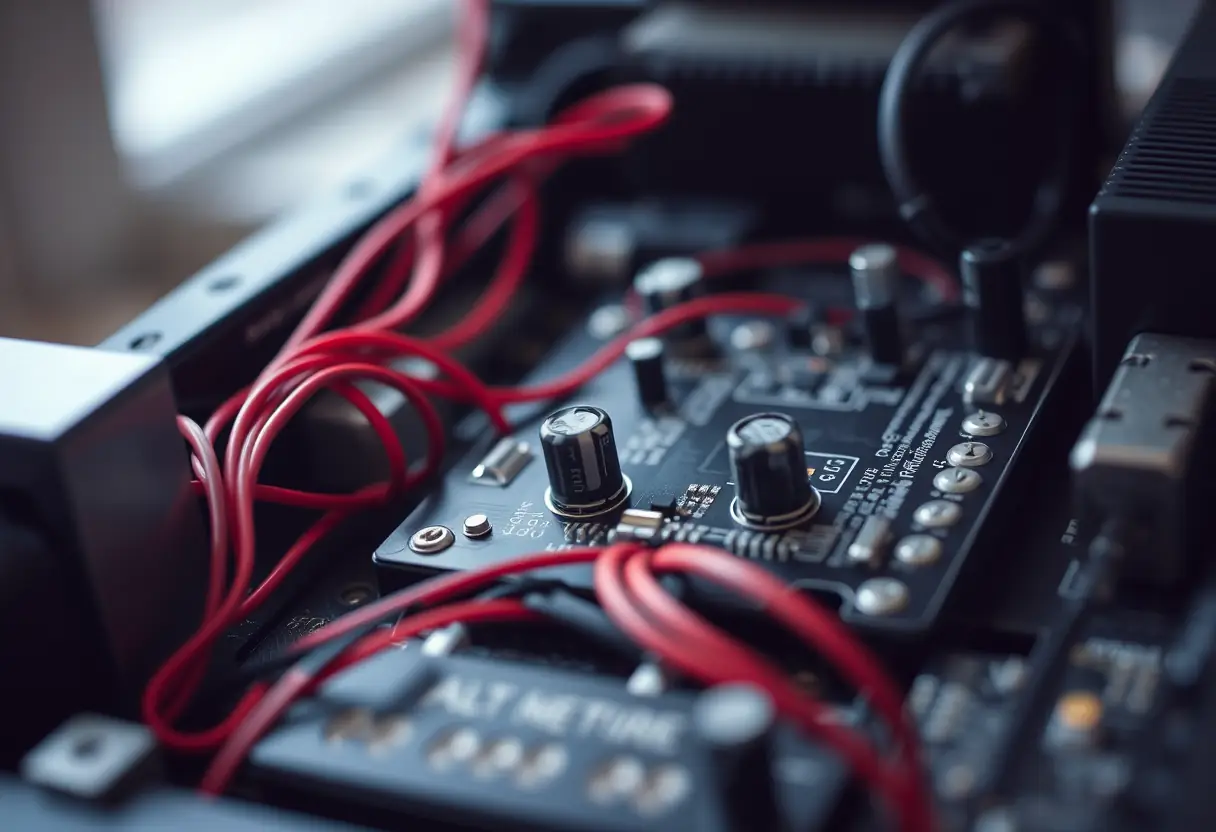 Un circuit imprimé d'un convertisseur numérique-analogique dans une enceinte